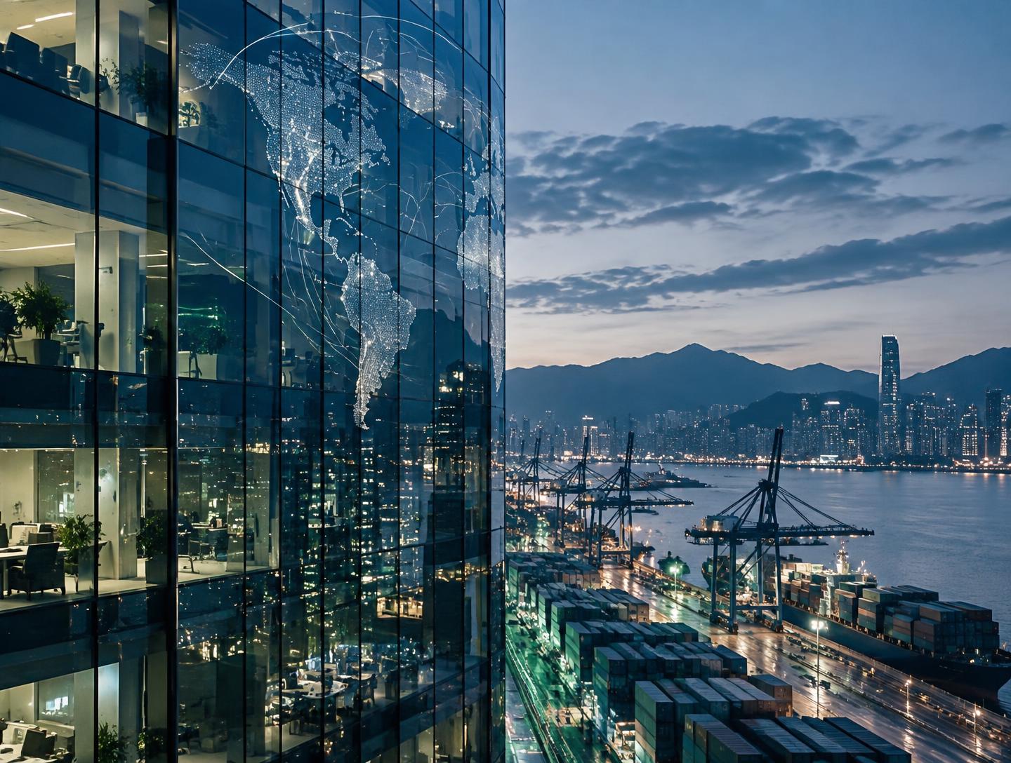 Global office and logistics network representing cross-industry recruitment